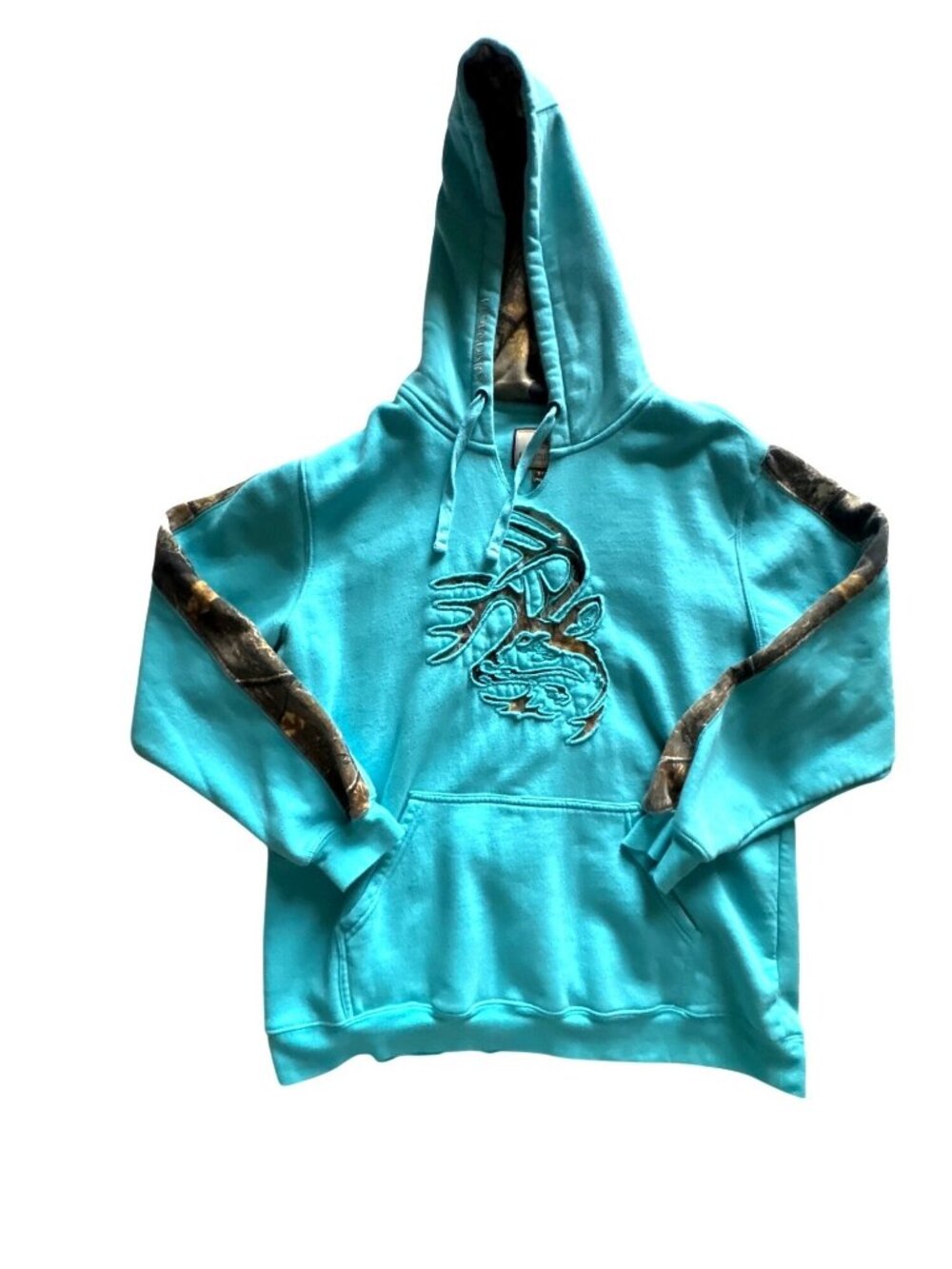 Legendary Whitetails Hoodie XXL Turquoise Camo Deer Buck Pullover Embroidered